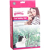 PAWISE Red de protección para gatos para balcón transparente (600 x 300 cm) incluye una cuerda de 25 m- 20 ganchos 20 en…